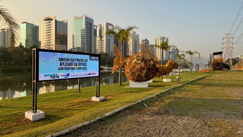 Secretaria do Meio Ambiente de SP inaugura o Lixômetro do Rio Pinheiros